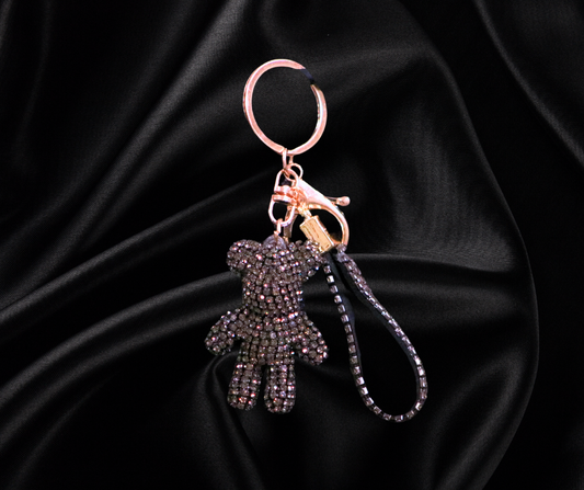 Rhinestone bear keychain