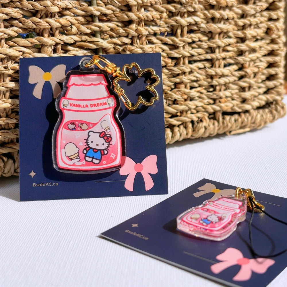 Hello kitty keychains and phone charm